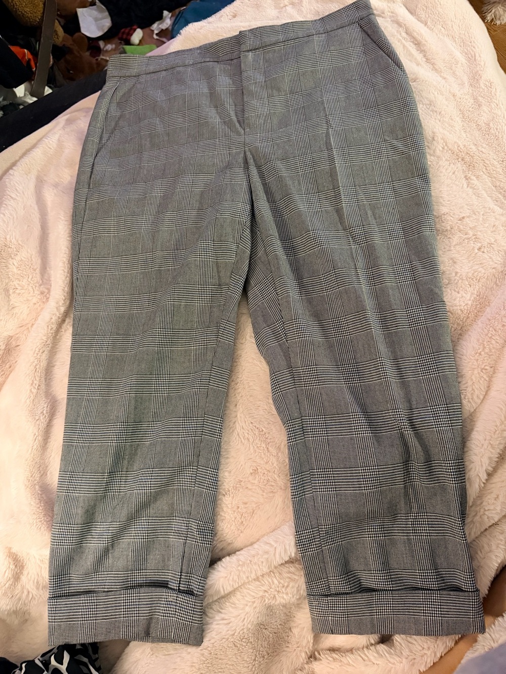 Lauren Ralph Lauren gray glen plaid trousers dress pants